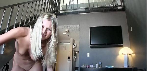  Blonde porn newbie Scarlet Red likes it